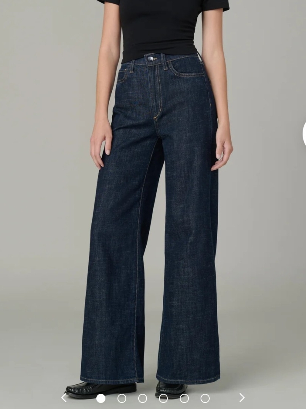 Wide Leg High-Rise Dark Blue Women's Jeans